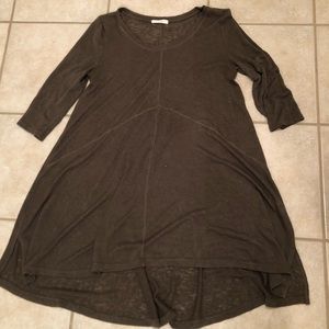 Lush Dark Green High-low Knit Tunic